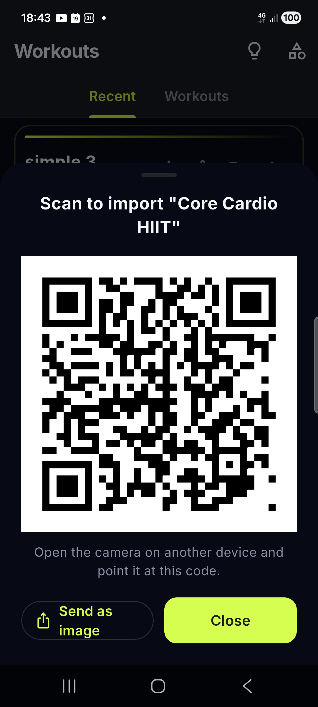 QR share sheet