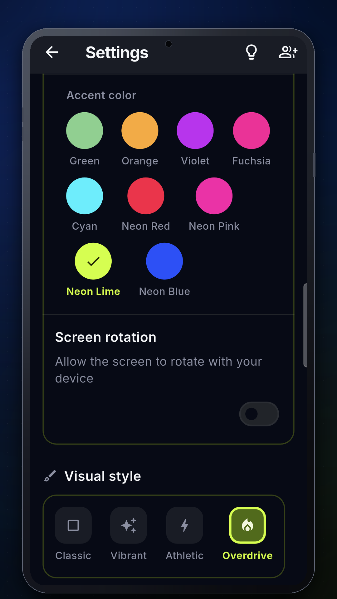 Personalization with visual styles and accent colors